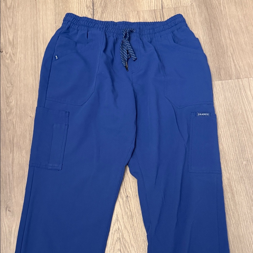 Jaanuu Women’s Blue Cargo Scrub Pants
